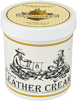 Skidmore’s Leather Cream: All-Natural, Non-Toxic Leather Conditioner, Made in USA Since 1984. Water Repellent Formula Restores Leather Couches, Car Seats, Boots, Shoes, Purses, Bags, Tack. 16 Oz