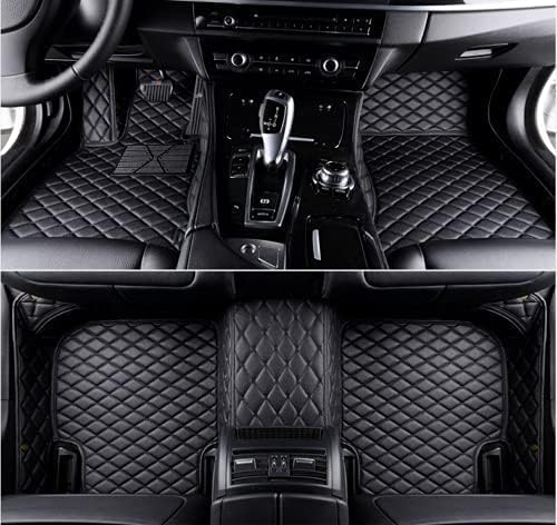 TAHALICustom Colors Car Floor Mats Black Pink for 99.9% Sedan SUV Sports， All-Weather Liners Car Floor mat，Luxury Leather Automotive Floor Mats (Black car mats,3D Floor Mats)