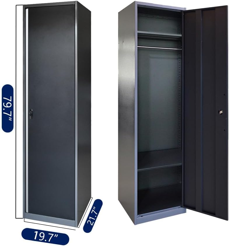 JZD Metal Workshop Cabinet System, Garage Organization Tools Storage, No Wall Mounting Needed, for Basement Automotive Repair Shop