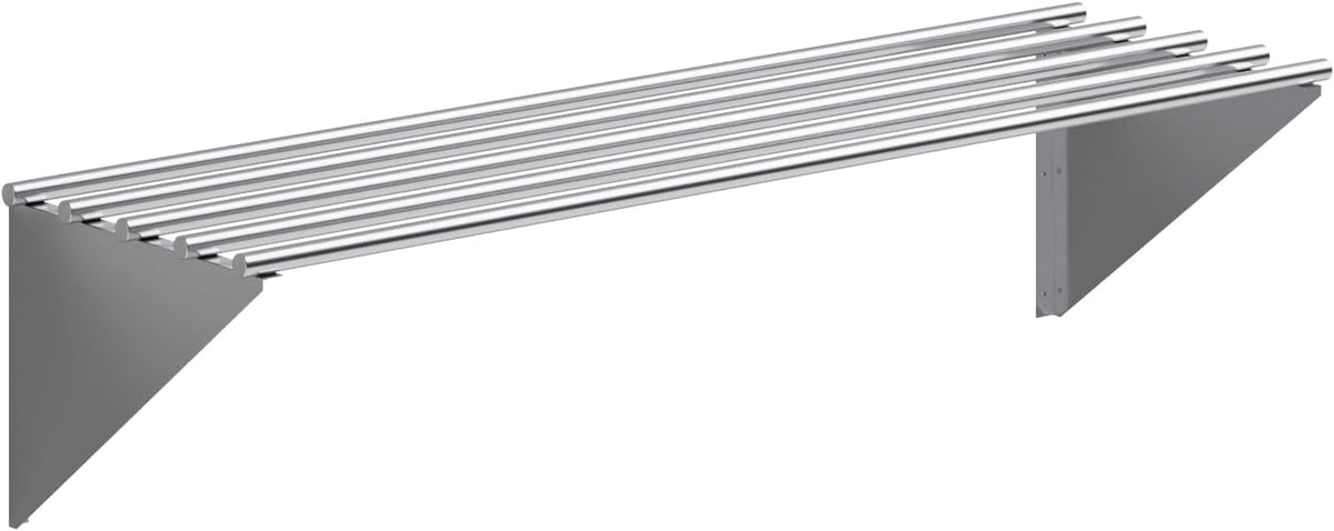 AmGood 18 in. x 60 in. NSF Stainless Steel Tubular Wall Shelf | Heavy-Duty Metal Shelving for Appliances & Equipment | Ideal for Kitchen, Restaurant, Garage, Laundry, Utility Room