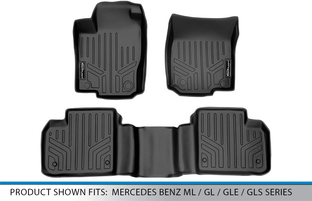 SMARTLINER Custom Fit Floor Mats 2 Row Liner Set for 2013-2016 Mercedes-Benz AMG GL 63