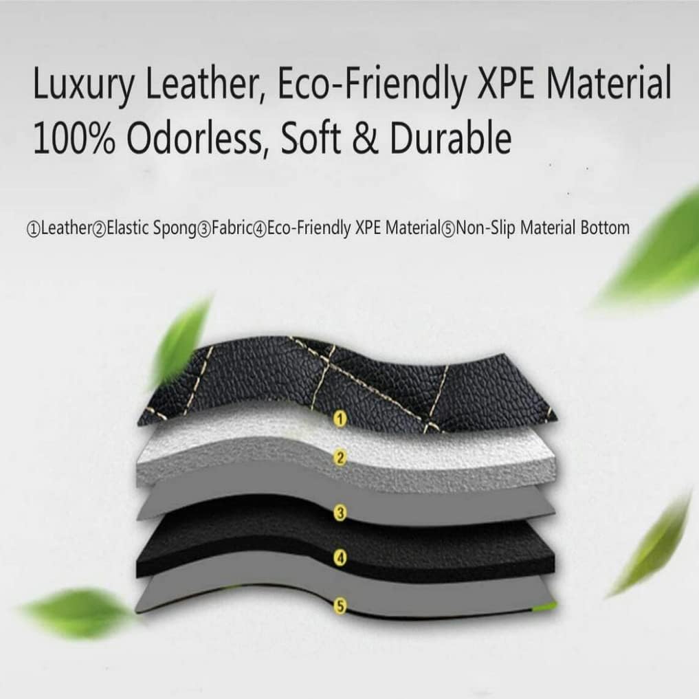Custom All-Weather Protection Leather Car Floor Mats for Cars Sedan SUV Sports Car Waterproof Floor Mat (Green)