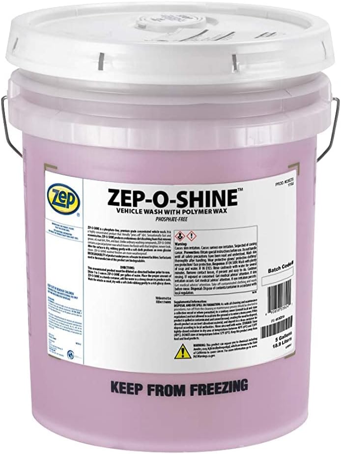 Zep-O-Shine Car Wash Concentrate - 5 Gallons (One Bucket) 38235 - Professional Car Wash Formula