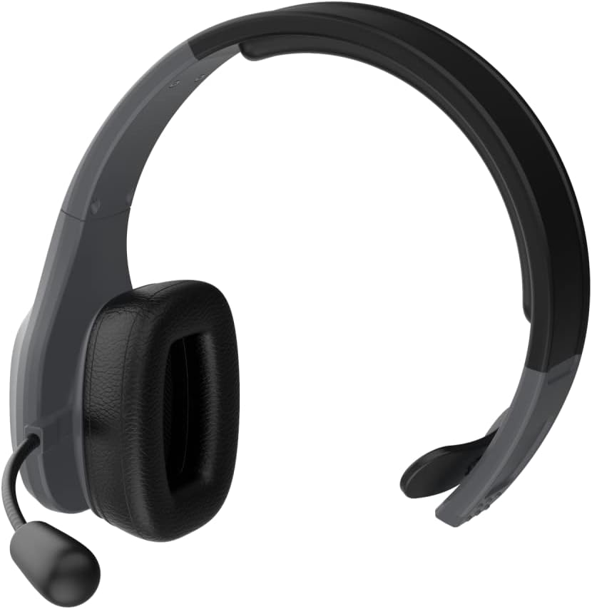 Blue Tiger Storm Gray - Premium Trucker Bluetooth Headset - Wireless Noise Canceling Mono Headset with Mic - High-Fidelity Sound, 30-Hour Talk Time, USB-C Charging - for Truck Drivers, Bluetooth 5.0
