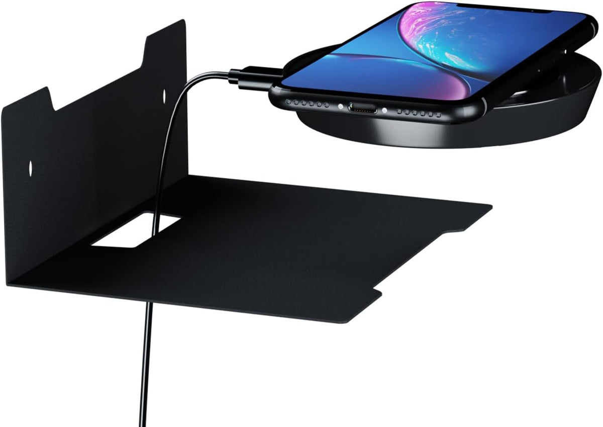 Floating Metal Wall Mount Shelf, Shelf for TV Cable Box,Apple Roku, Sound Bar,Soundbar, Camera,Decor Display (1, Small)