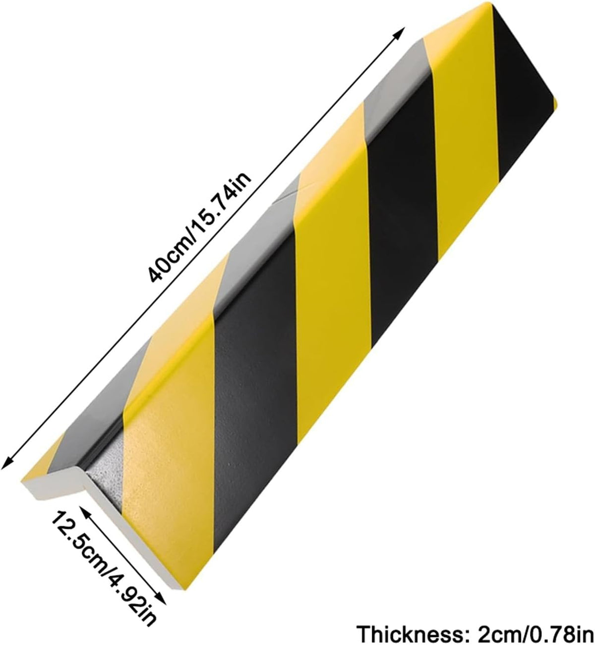 2 Packs 40 * 12.5 * 2cm Garage Wall Protector Foam Wall Corner Guard for Parking Garages Wall Edge Protector with Reflective Safety Stripe, Self-Adhesive (Black-Yellow)