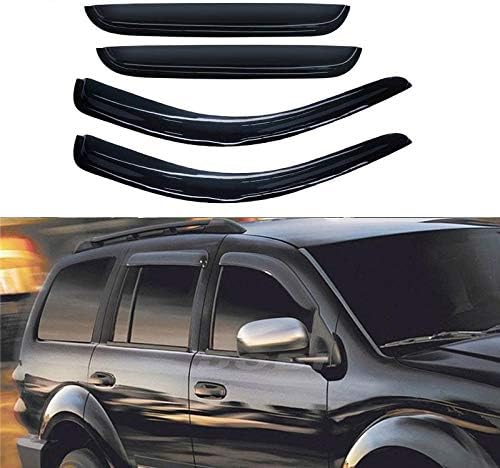 94119 Side Window Wind Deflector, 4pcs Out-Channel Tape-On Nice Rain Guards Set, Window Visor fit for 1998-2003 Dodge Durango All Models