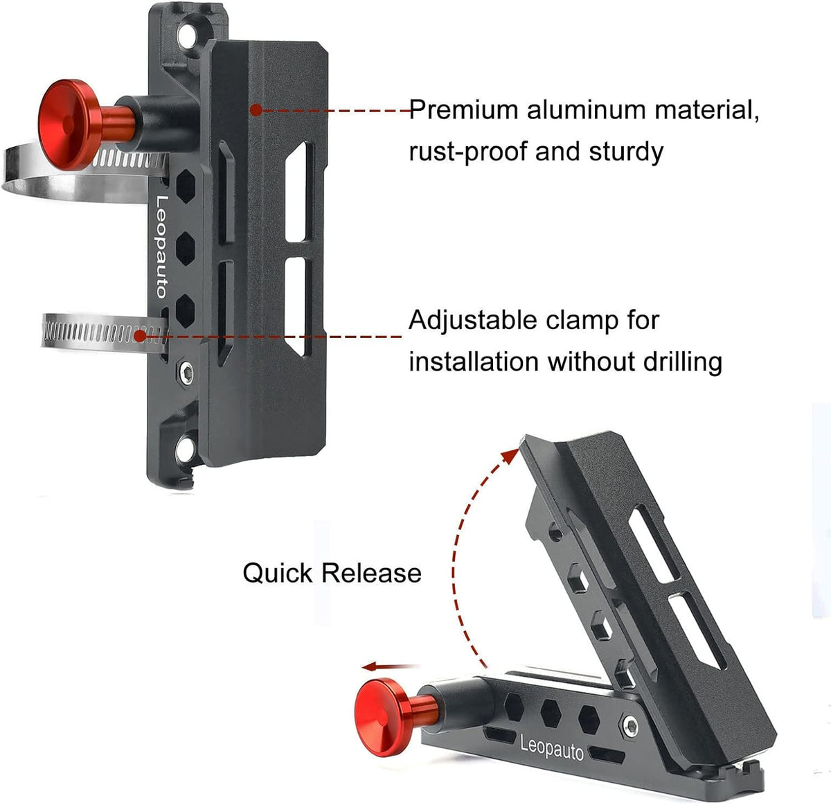 Vehicle Fire Extinguisher Mount Bracket, Aluminum Adjustable Quick Release Roll Bar Fire Extinguisher Bottle Mount with 8 Clamps, Compatible with Jeep Wrangler JK TJ Rubicon UTV, Gray