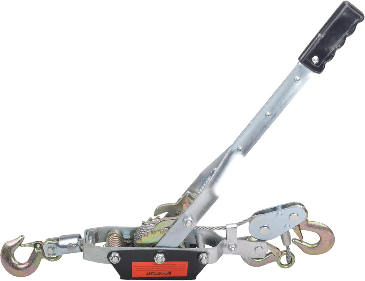 5 Ton Heavy Duty 3 Hook Steel Cable Dual Gear Power Puller Come Along Chain Winch Ratchet Tool, Automotive Hoist Hand Winch Cable Puller Stretcher Lift