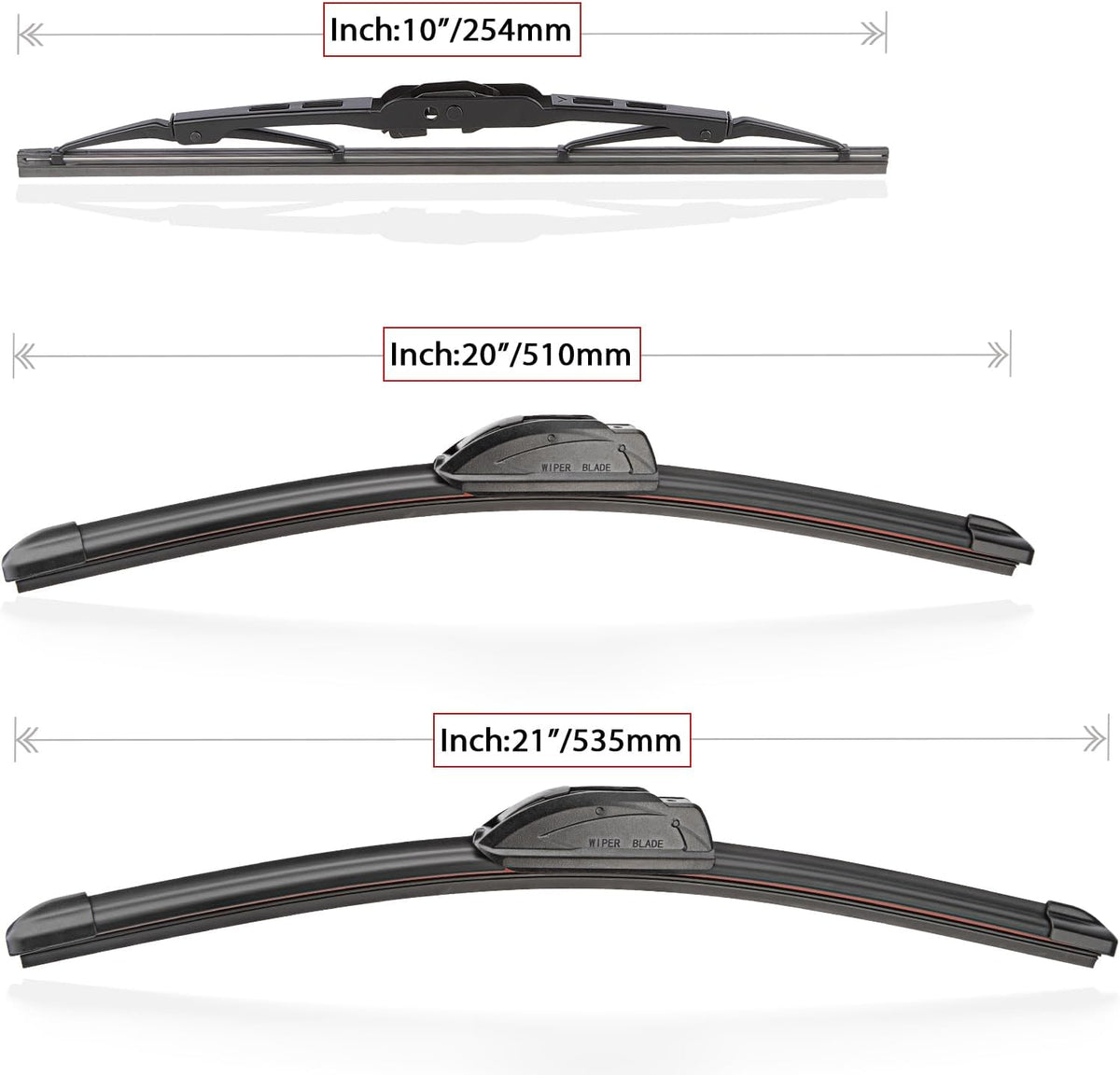 Windshield Wiper Blades Replacement for Honda CRV CR-V 2002 2003 2004 2005 2006 Original Factory Quality Front Rear Wipers Blade Set for My Car - 21" 20" 10" (Pack of 3)