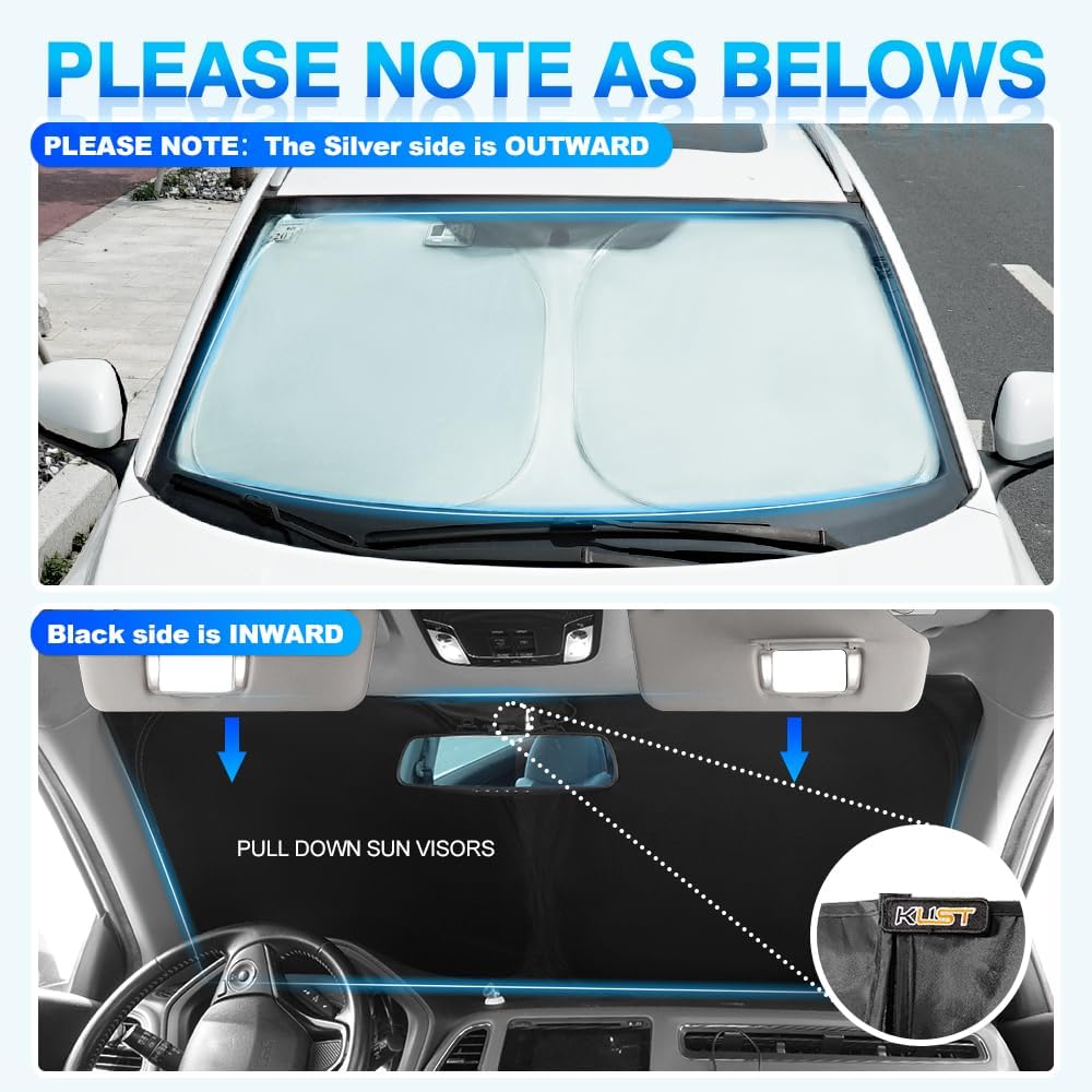 KUST Windshield Sun Shade for BMW i3 2014-2022 Accessories Window Sunshade Sun Visor Protector Foldable Blocks UV Rays Keep Your Car Cooler