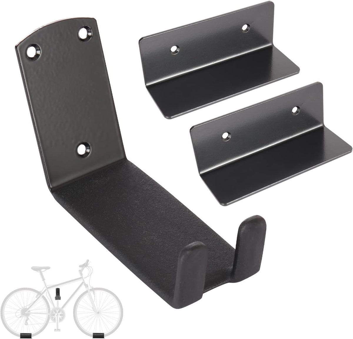 Bike Wall Mount, Pedal Mount Bike Rack for Garage, Bike Storage Hanger Bicycle, Heavy Duty Bike Hooks with Rubber Pad for Wall, Max 50LB, 1 Set