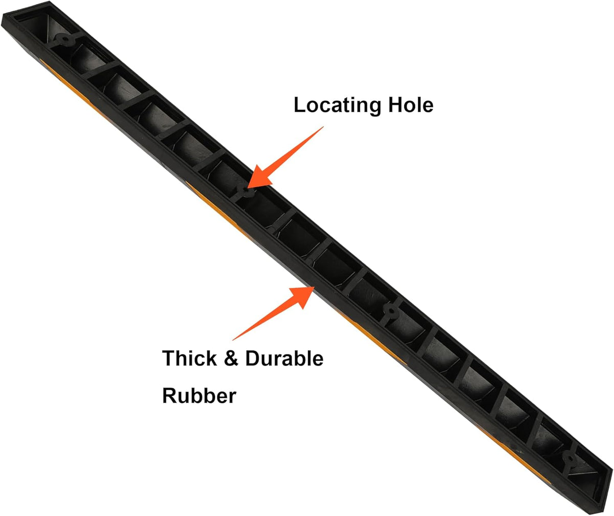 OrangeStar 72" Rubber Parking Curb, Heavy Duty Garage Floor Wheel Stopper w/Yellow Reflective Stripe for Car, Truck, Trailer, 2 Pack