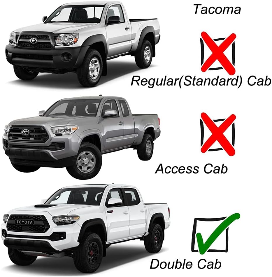 94270 Original Side Window Visors Wind Deflector,4pcs Outside Mount Style Nice Sun Rain Guards Set fit for 2024-2025 Toyota Tacoma Double Cab with 4 Full Size Doors Pickup