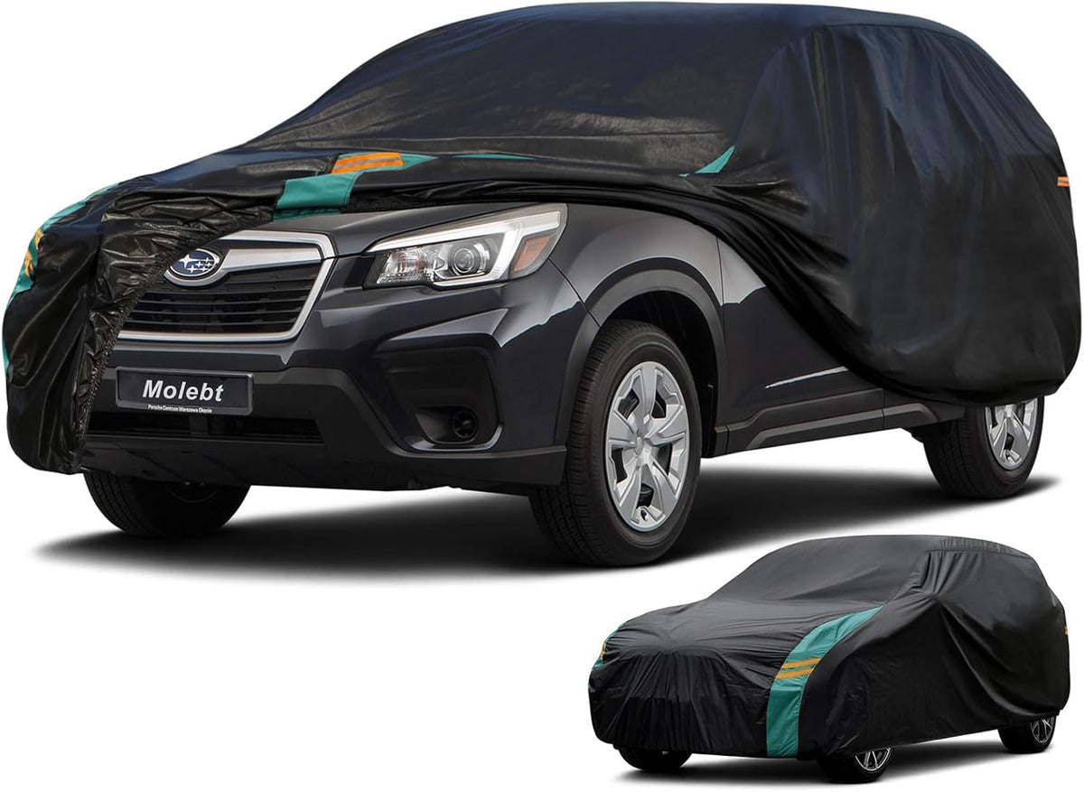 SUV Car Cover Custom Fit for Subaru Forester(2009-2025), Waterproof All Weather for Automobiles, Outdoor Full Cover with Windproof Clip Straps.