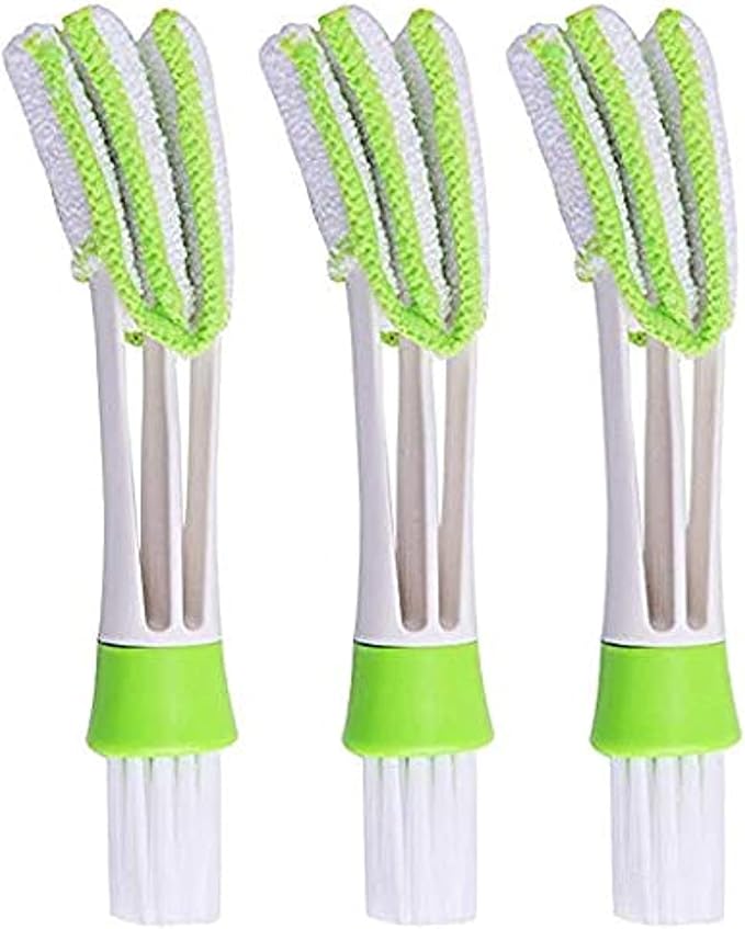 Mini Duster for Car Air Vent, Set of 3 Automotive Air Conditioner Cleaner and Brush, Dust Collector Cleaning Cloth Tool for Keyboard Window Leaves Blinds Shutter Glasses Fan