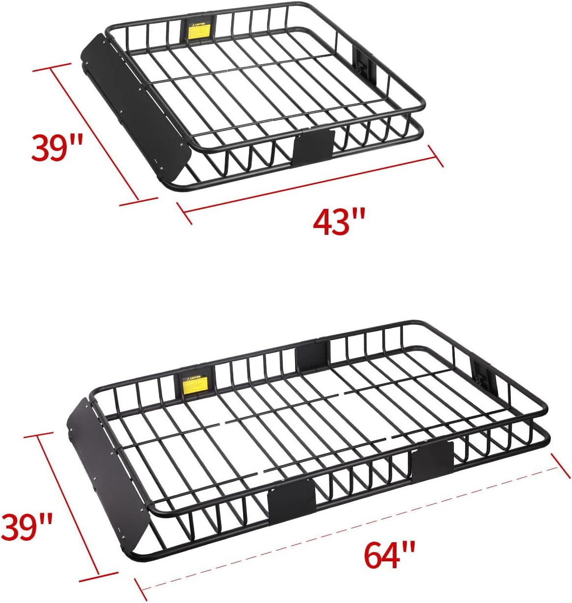 Leader Accessories Roof Rack Cargo Basket Set, Car Top Luggage Holder 64"x 39" + Waterproof Rooftop Cargo Carrier Bag