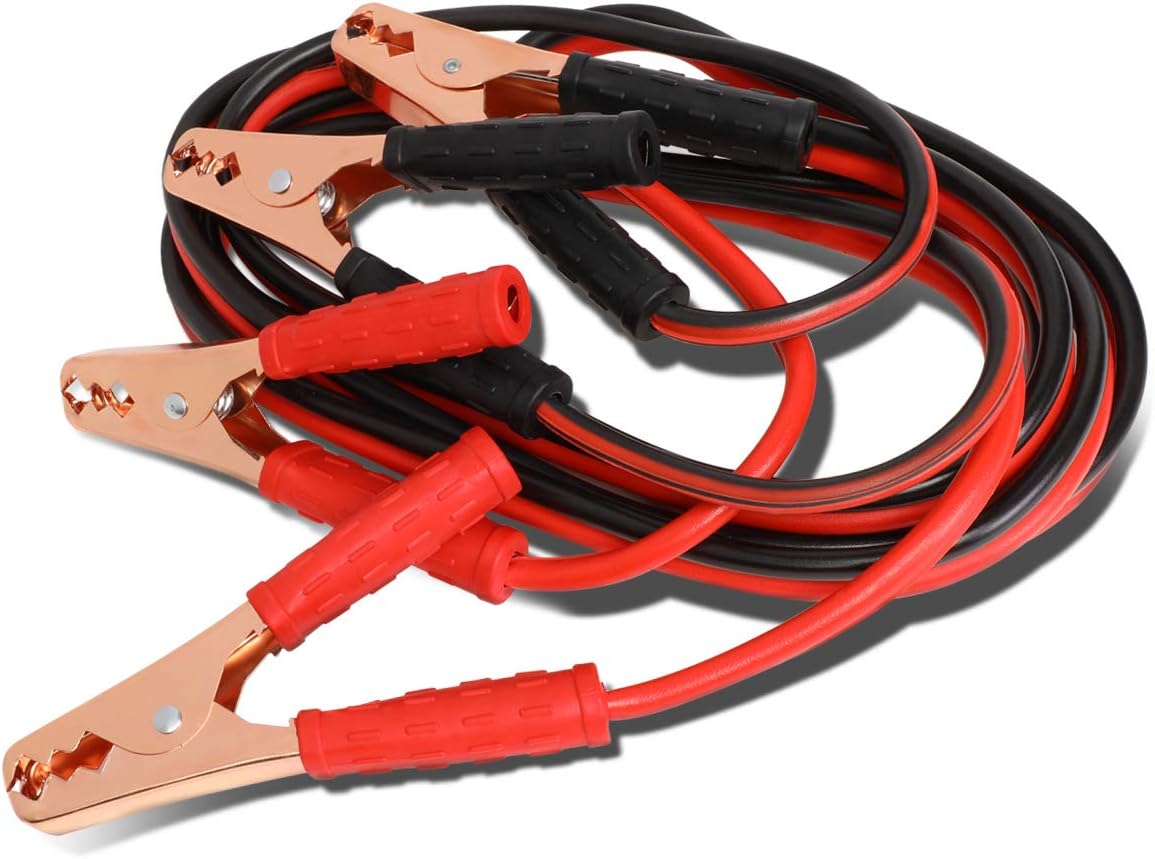 Auto Dynasty Heavy Duty 12Ft 8Gauge Booster Cable Power Jumper 250AMP Emergency Battery Start Car/Motorcycle