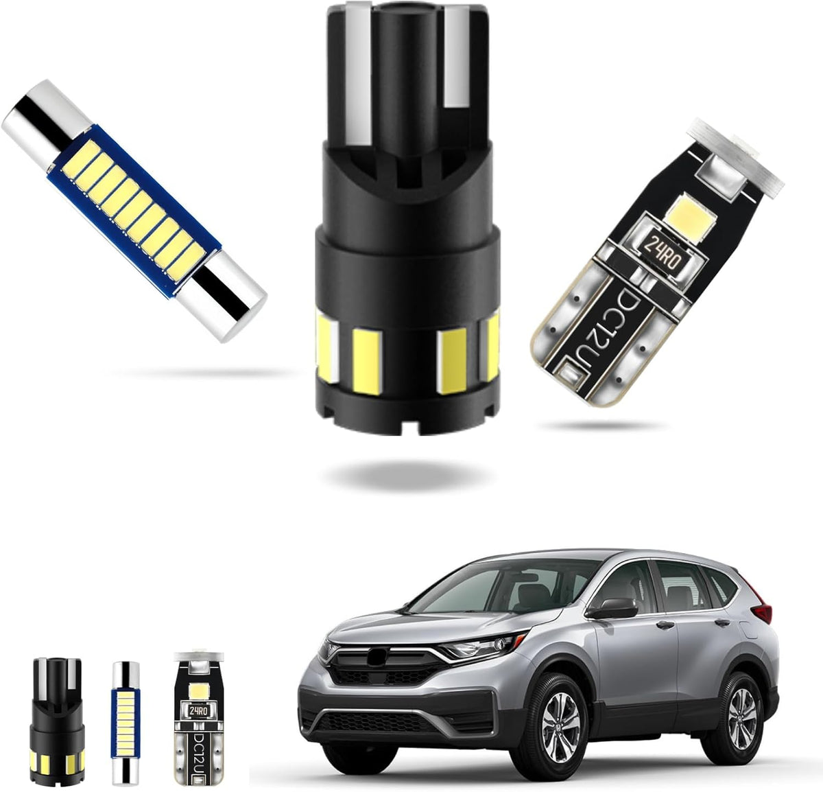 EASY EAGLE LED Interior Car Lights for Honda-CRV-2013-2021: 11 Piece Kit White LED Light Bulbs - Super Bright 6000K + Install Tool