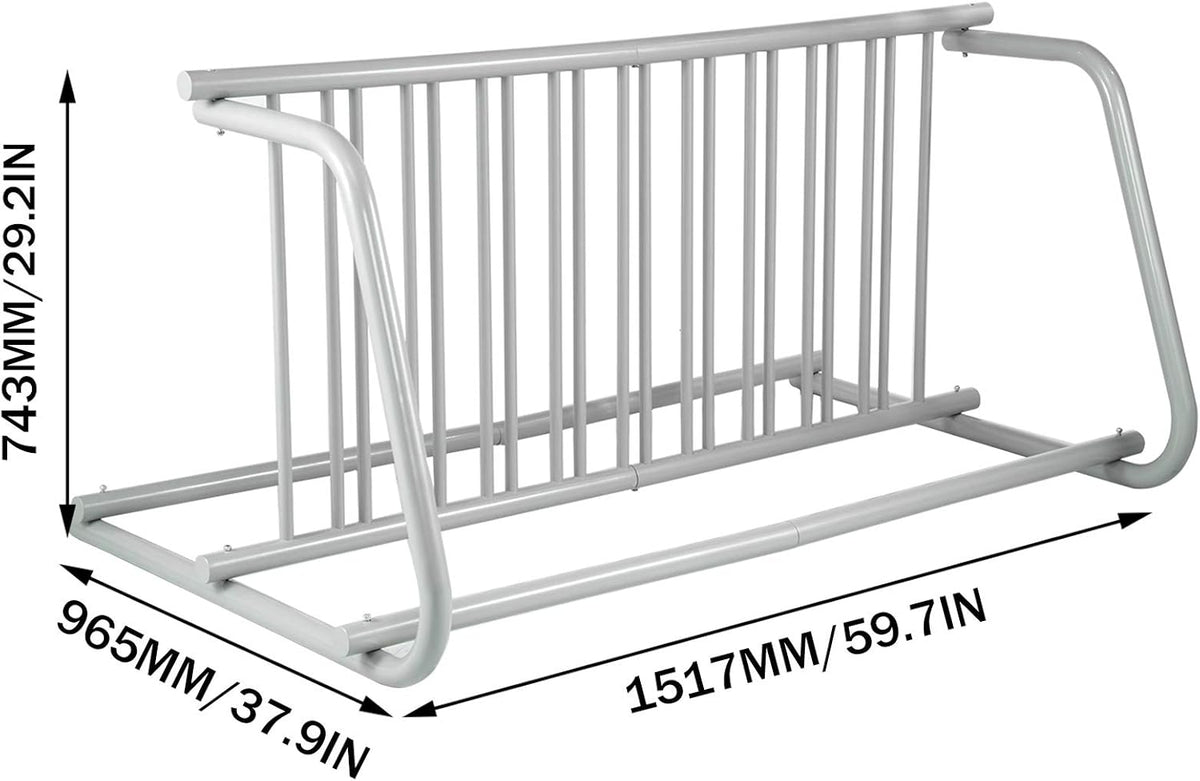 BestEquip 10 Holders Floor Bike Rack, 59" Length All-Steel Grid Bike Rack, 10-Bike Capacity Dual-Side Storage Stand for Garages Streets Yards Bike Events