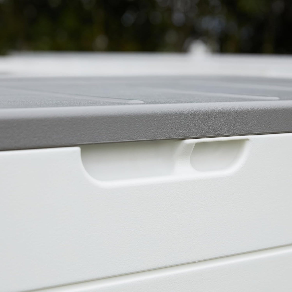 100 Gallon Plus Resin Deck Box, Waterproof Outdoor Storage Bin for Patio Furniture, Pool Accessories, and Garden Tools, Lockable & UV-Resistant, White