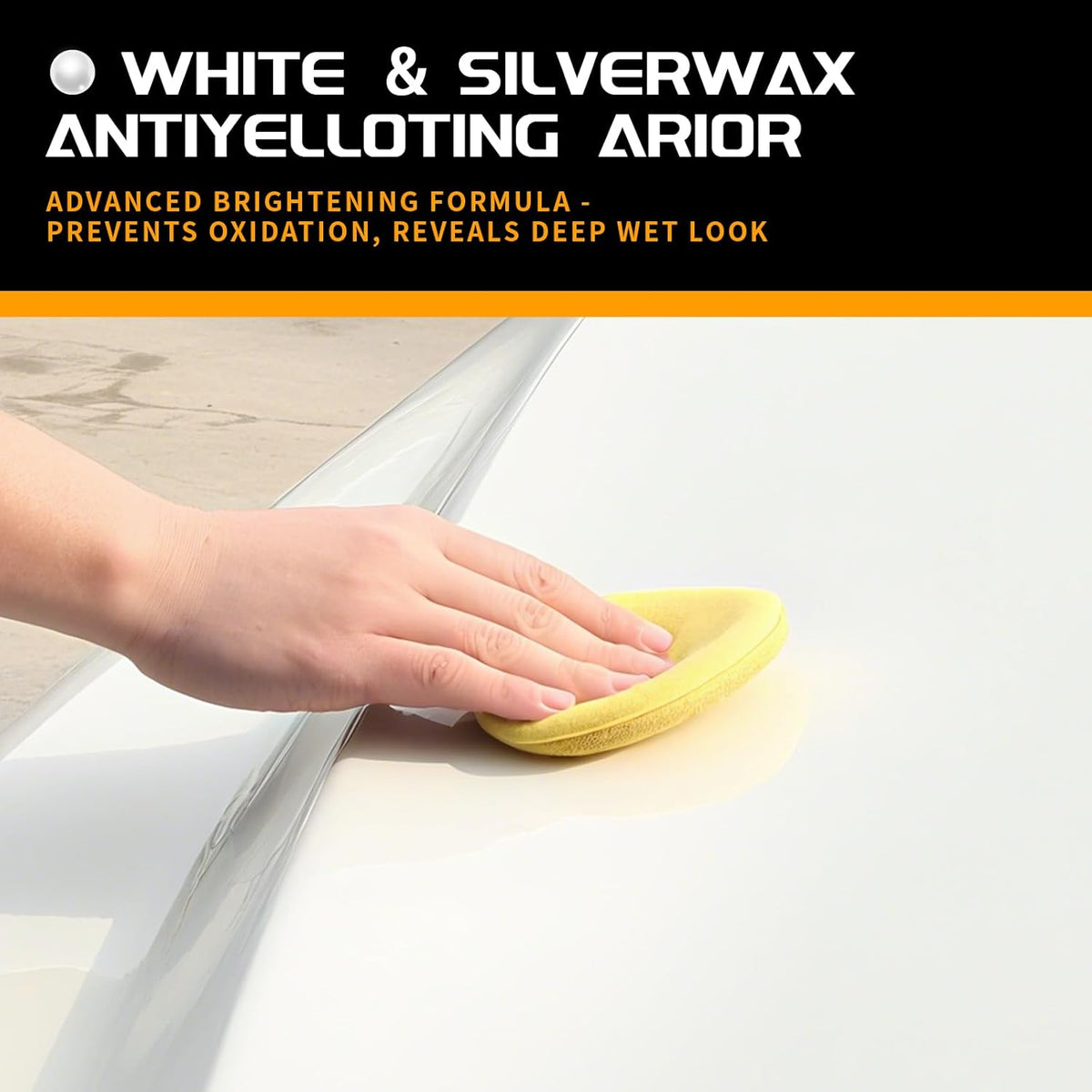 Car Wax for Light & Metallic Cars | White, Silver, Pearl | Anti-Yellowing Carnauba | 90° Water Beading & UV Shield