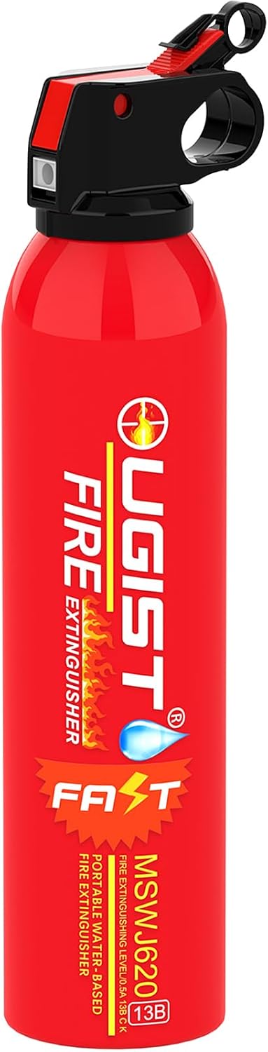 Small Portable Fire Extinguisher for Home and Kitchen, 21oz Each, 1-Pack, Water-Based Fire Extinguishers for Quick Emergency Response, Prevent Re-Ignition, Ideal for Vehicle and Camping, MSJ620