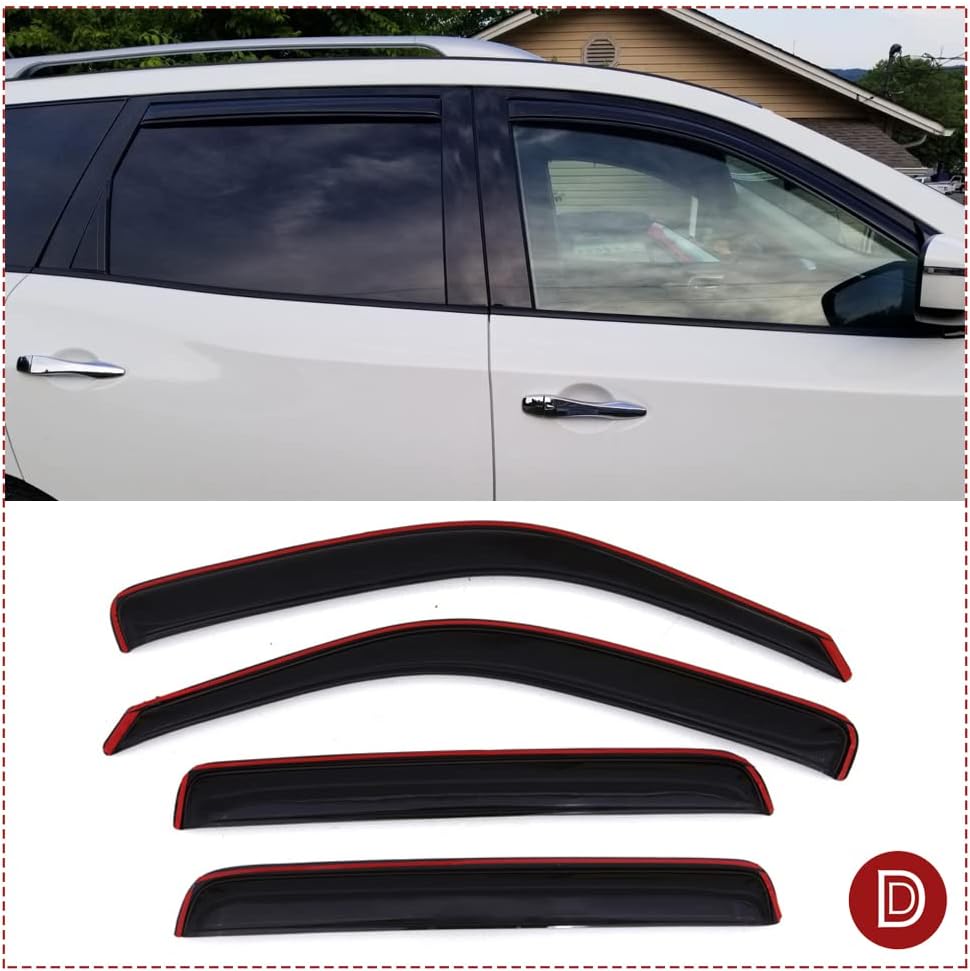 Original Side Rain Guards, 4pcs in-Channel Nice Wind Deflector Set, Window Visors Compatible with 2013-2019 Nissan Pathfinder 194479