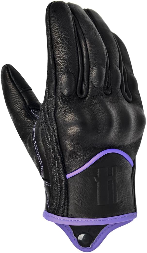 Harssidanzar Women's Motorcycle Gloves,Leather Motorcycle Gloves, Motorbike Gloves, Road Racing, Cycling, Climbing, Powersports Gloves Touchscreen GL016