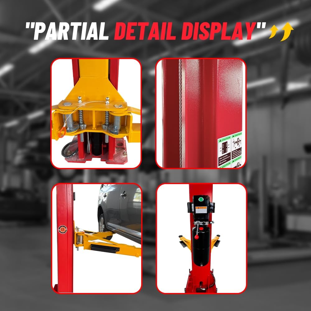 11000lbs 2 Post Lift Clearfloor Car Lift Auto Truck Hoist Lift Home Garage Shop Service Lift 11K 220V (11000lbs red)
