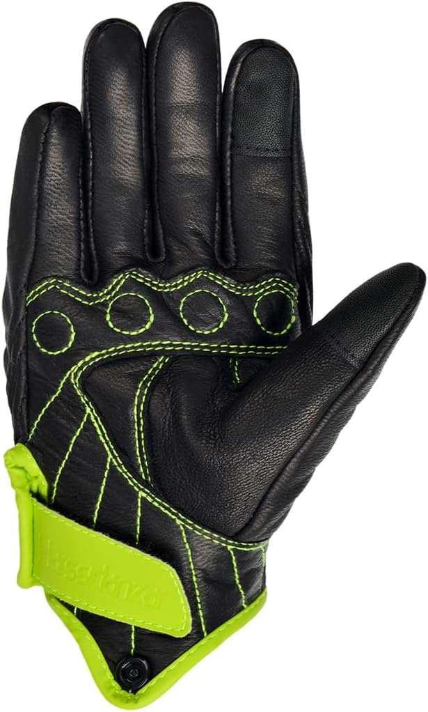 Harssidanzar Women's Motorcycle Gloves,Leather Motorcycle Gloves, Motorbike Gloves, Road Racing, Cycling, Climbing, Powersports Gloves Touchscreen GL016