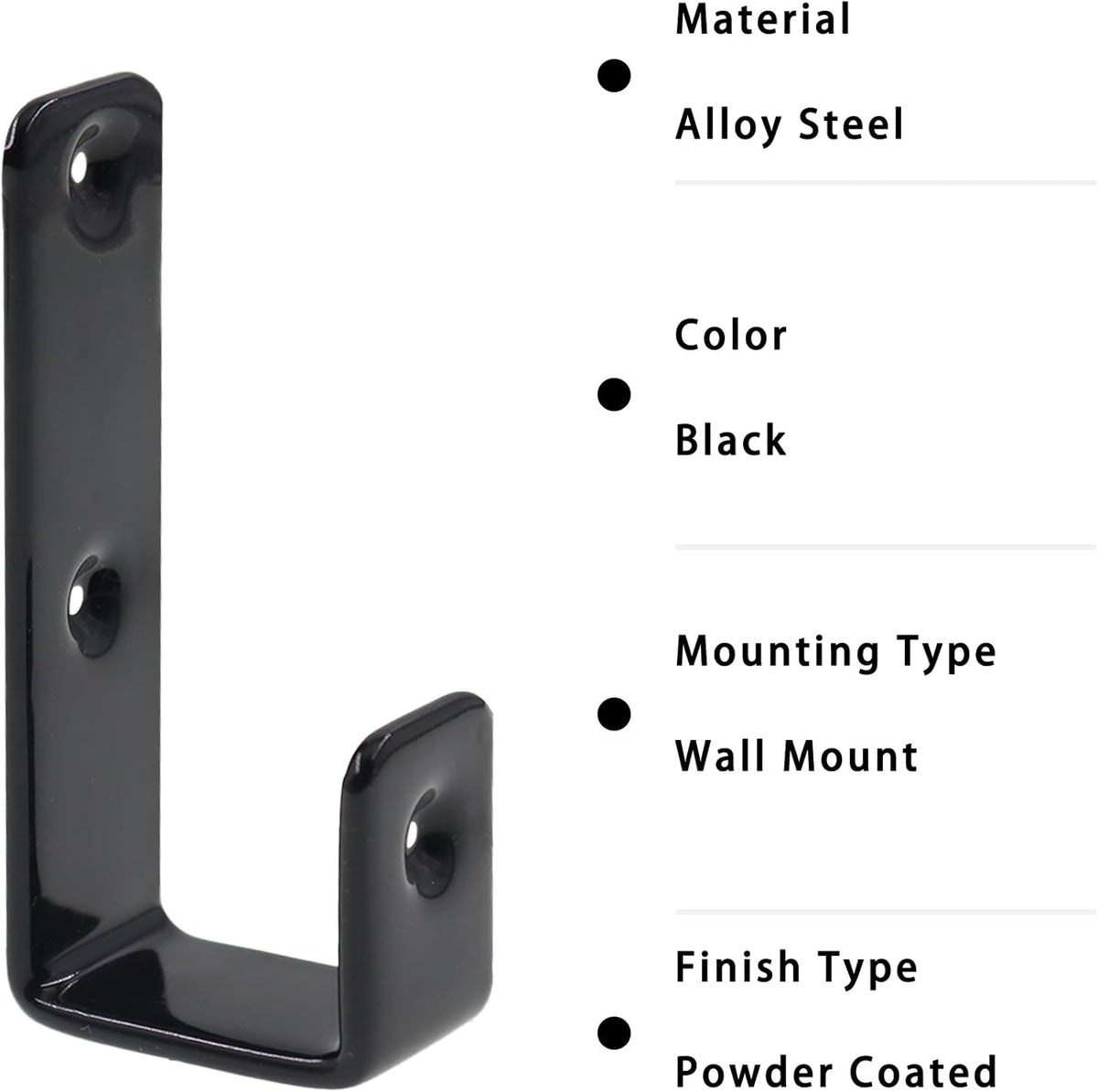 Bunk Bed Ladder Hooks Brackets, Iron Bed Ladder Hook,PVC Coated Angled Ladder Hooks,Heavy Duty Replacement Hardware Utility Hooks,Loft Garage Storage Hooks,J Brackets Hooks with Screws Black