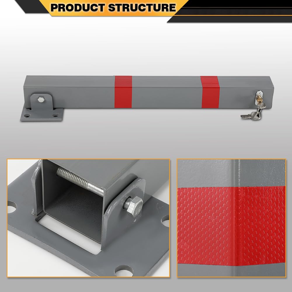 Folding Parking Barrier Lockable Car Bollard Driveway Safety Security Post
