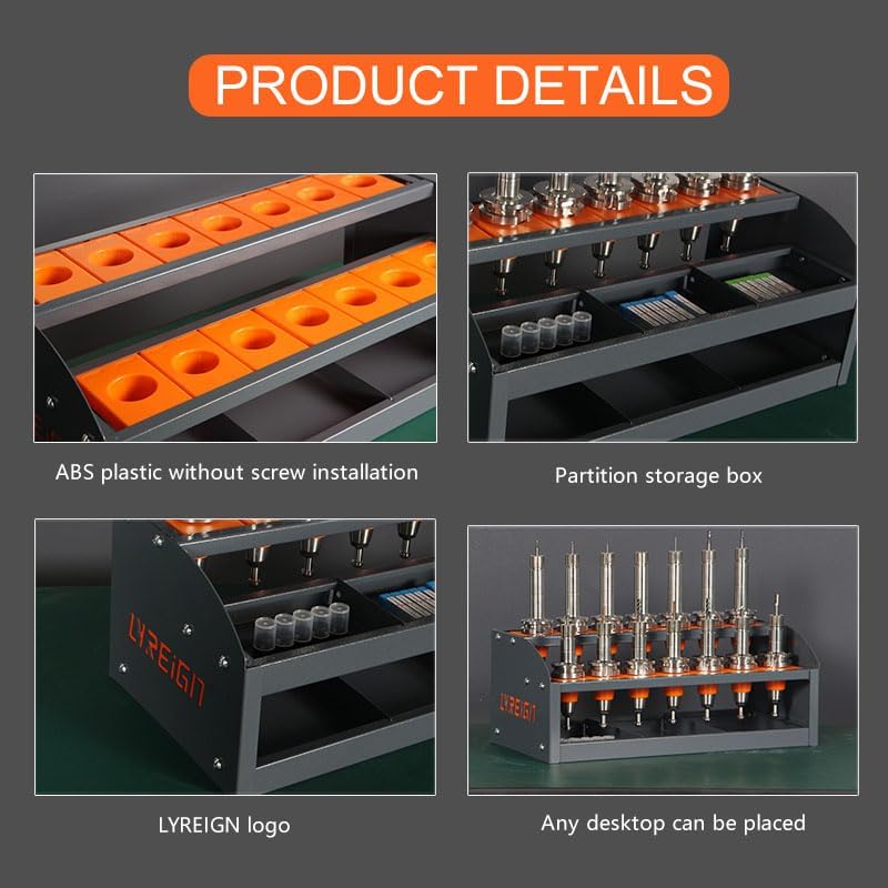 BT50 CNC Tool Rack, CAT50 CNC Tool Storage Rack Placed on The Desktop, Small CNC Tool Cabinet, CNC Tools Cart for Workshop Storehouse Airplane Car Furniture Make