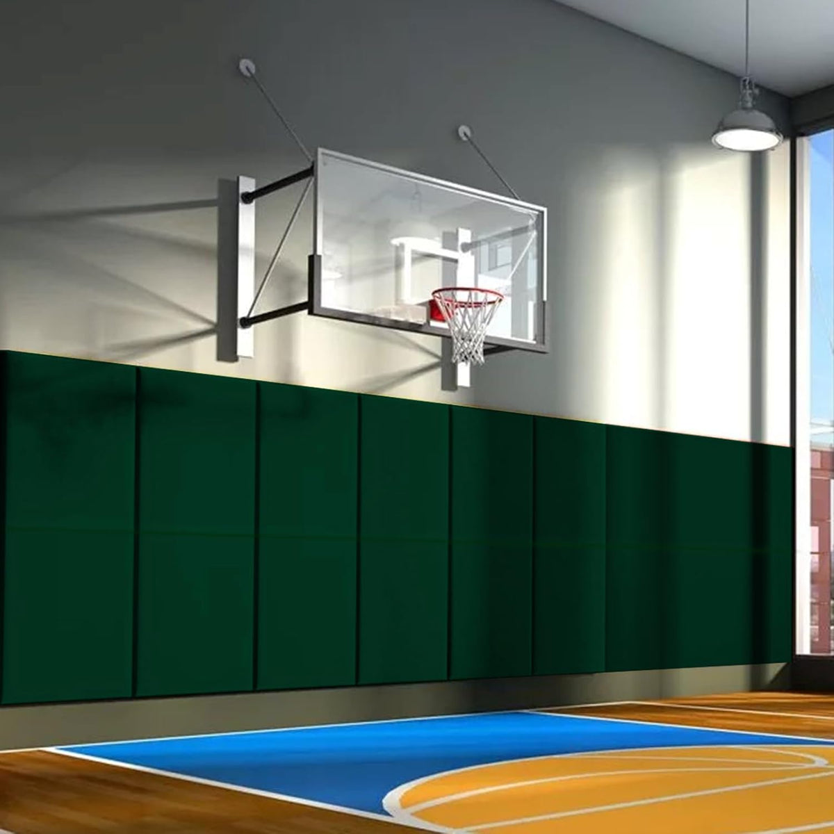 PROGOAL 60"/72" High Gym Wall Padding 2"/4" Thick Foam Basketball Court Wall Mount Protector for Garage Taekwondo Babyroom - Durable Waterproof Anti-Cushion