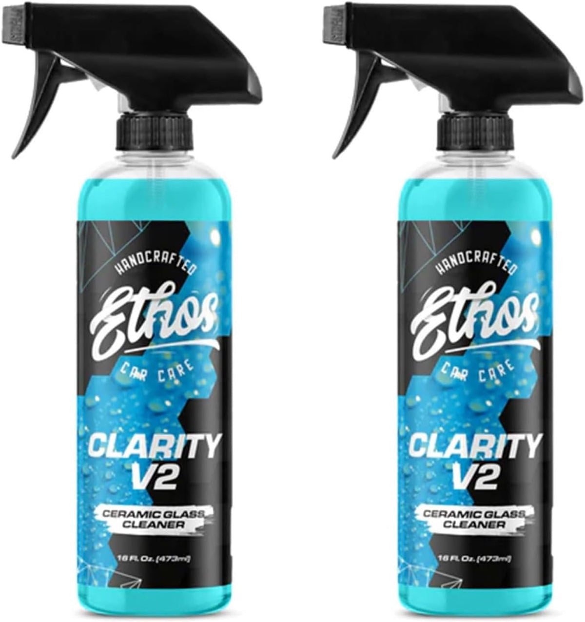 Ethos Clarity V2 - Ceramic Glass Cleaner and Water Repellent - Streak-Free Window Cleaner with Hydrophobic Protection for Car Windows and Mirrors