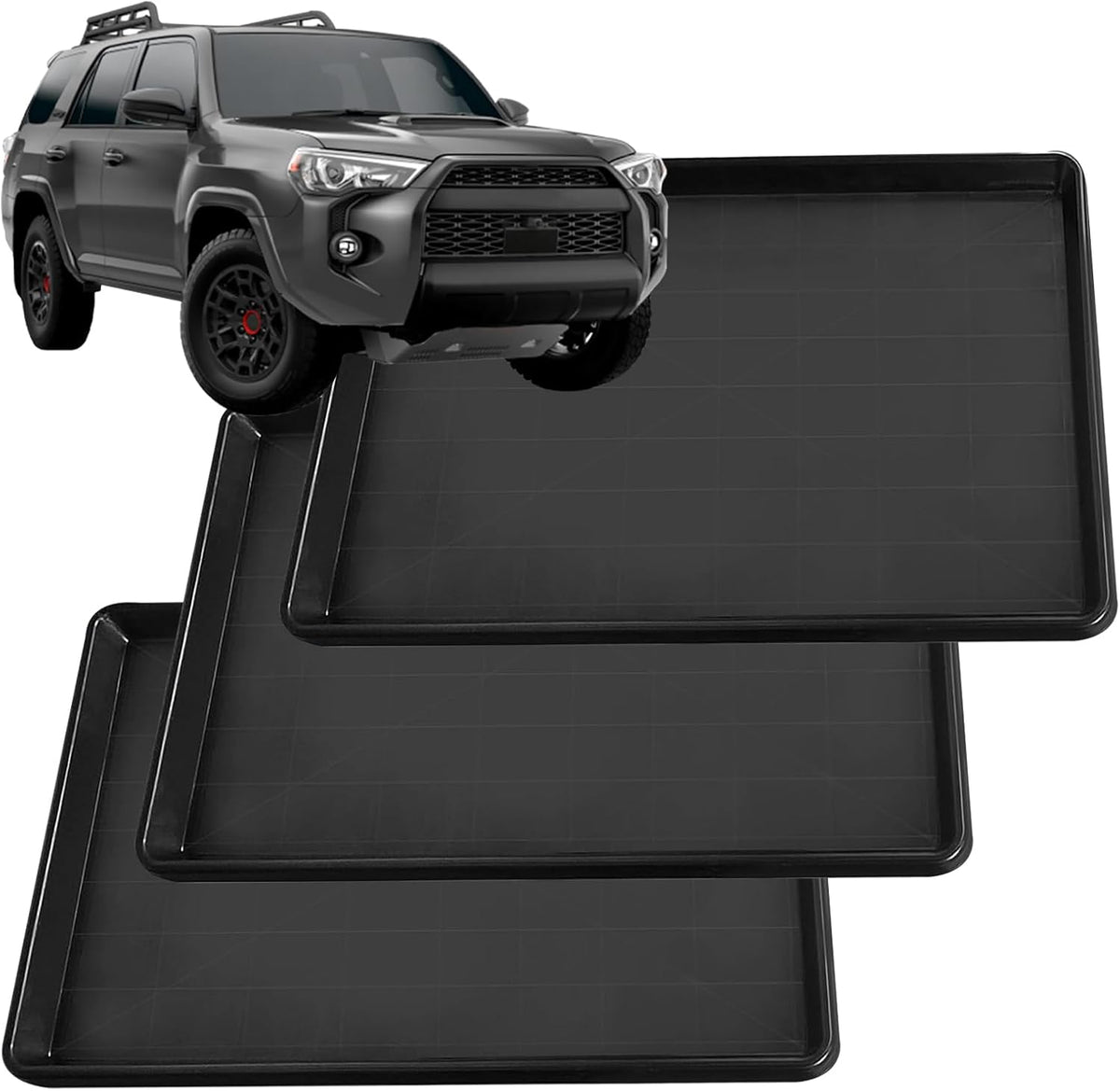 3Pcs Auto Oil Drip Pan Extra Large Oil Drip Pan for Under Car to Keep Garage Floor Show Room Driveway Safe and Clean(35.4 x 24 x 1.6 inch) (3PCS)