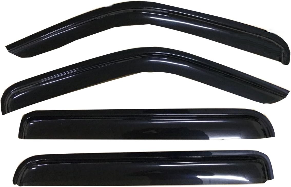 94307 Side Window Wind Deflector, 4pcs Out-Channel Tape-On Nice Rain Guards Set, Window Visor fit for 2007-2012 Dodge Nitro