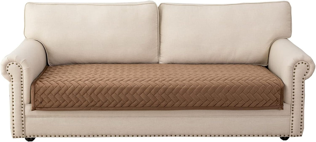 Eismodra Couch Cover,Sectional Couch Covers,Sofa Covers for 3 Cushion Couch,Anti-Slip Sofa Slipcovers for Dogs Cats Kids Loveseat Recliner L Shaped Armrest Backrest,Brown 36''x82''(Only 1 Piece)