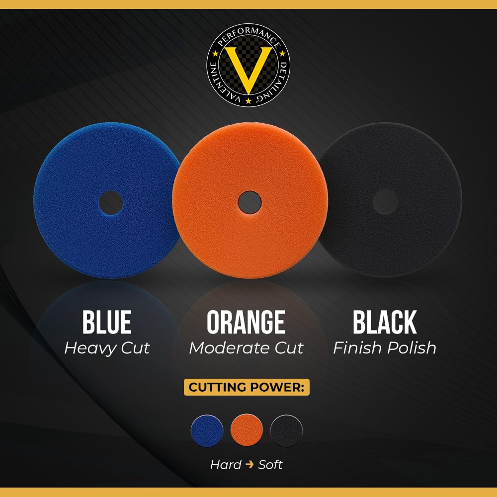 VPD SDO Black Foam Finishing Pad - Premium Compounding & Polishing Pad for Final Refinement & Very Light Swirls, Extra Fine Polish Use, Car Buffer Pad w/Tapered Edge, Made in USA, 6.5"