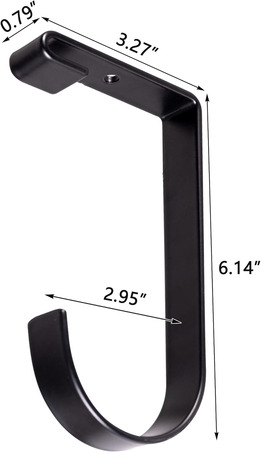 8-Pack Heavy Duty Add-On Flat Hook Accessory for Garage Ceiling Storage Rack and Wall Shelving, Alloy Steel, Black - Suitable for FLEXINOUMTS Racks and Shelves