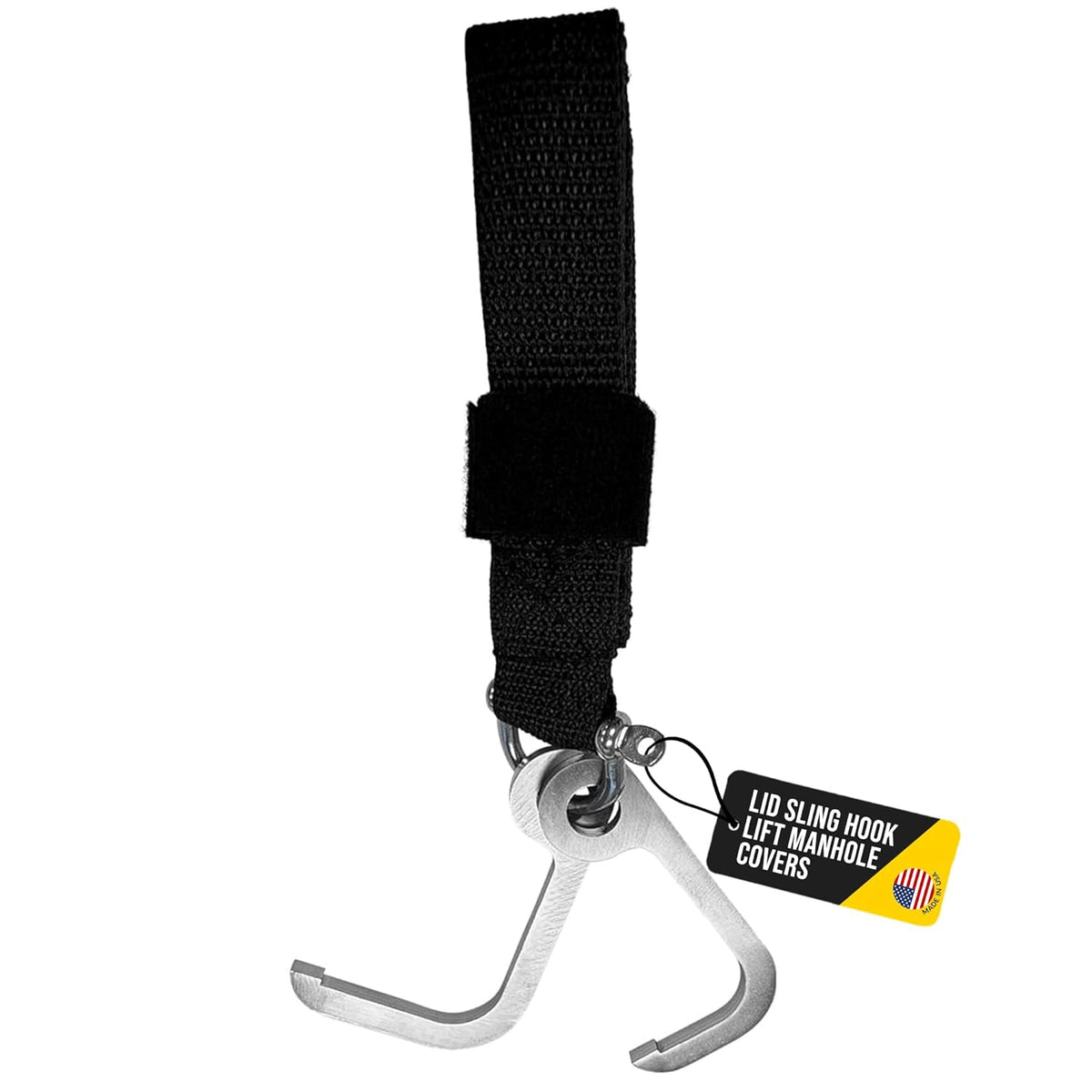 T&T Tools Lid Sling Hook - Lift Manhole Covers & Storm Drain Cover, Versatile Lifting Hooks, Rigid Steel Tool Hook for Moving (Short & Long)