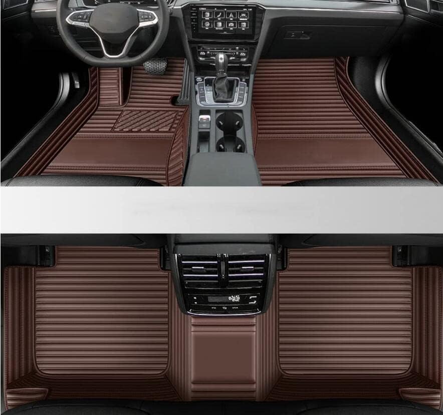 Custom All-Weather Protection Leather Car Floor Mats for Cars Sedan SUV Sports Car Waterproof Floor Mat (3D Brown)
