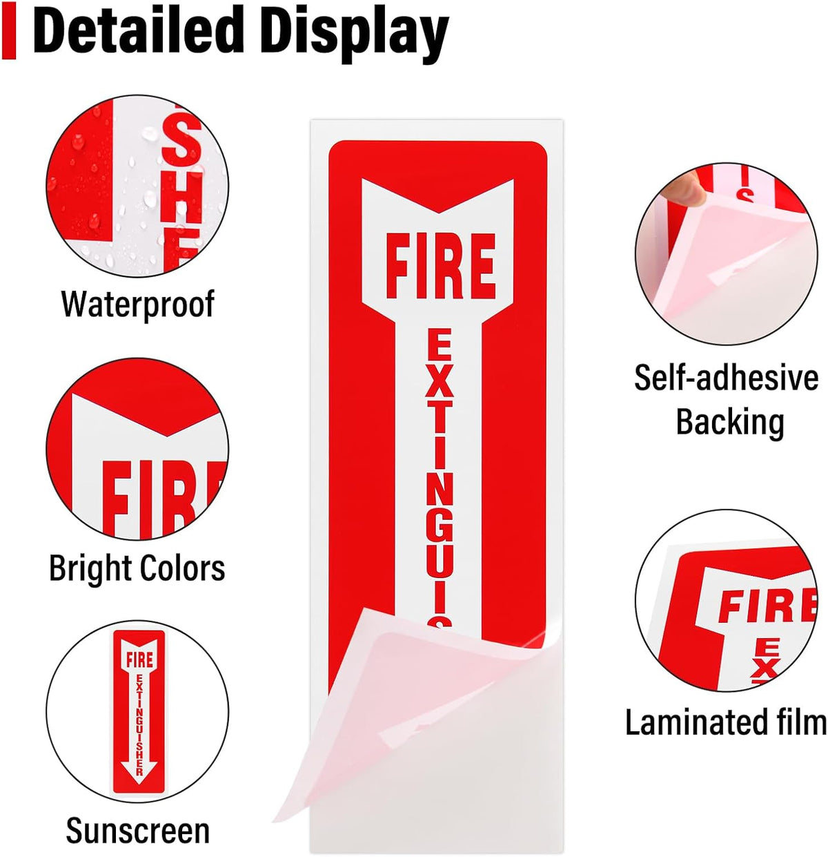 Madrigal fire extinguisher inside sticker,fire extinguisher sign,8 Pack-4x12"Premium Self-Adhesive Vinyl for UV, Weather, Scratch, Water and Fade Resistance, Indoor and Outdoor