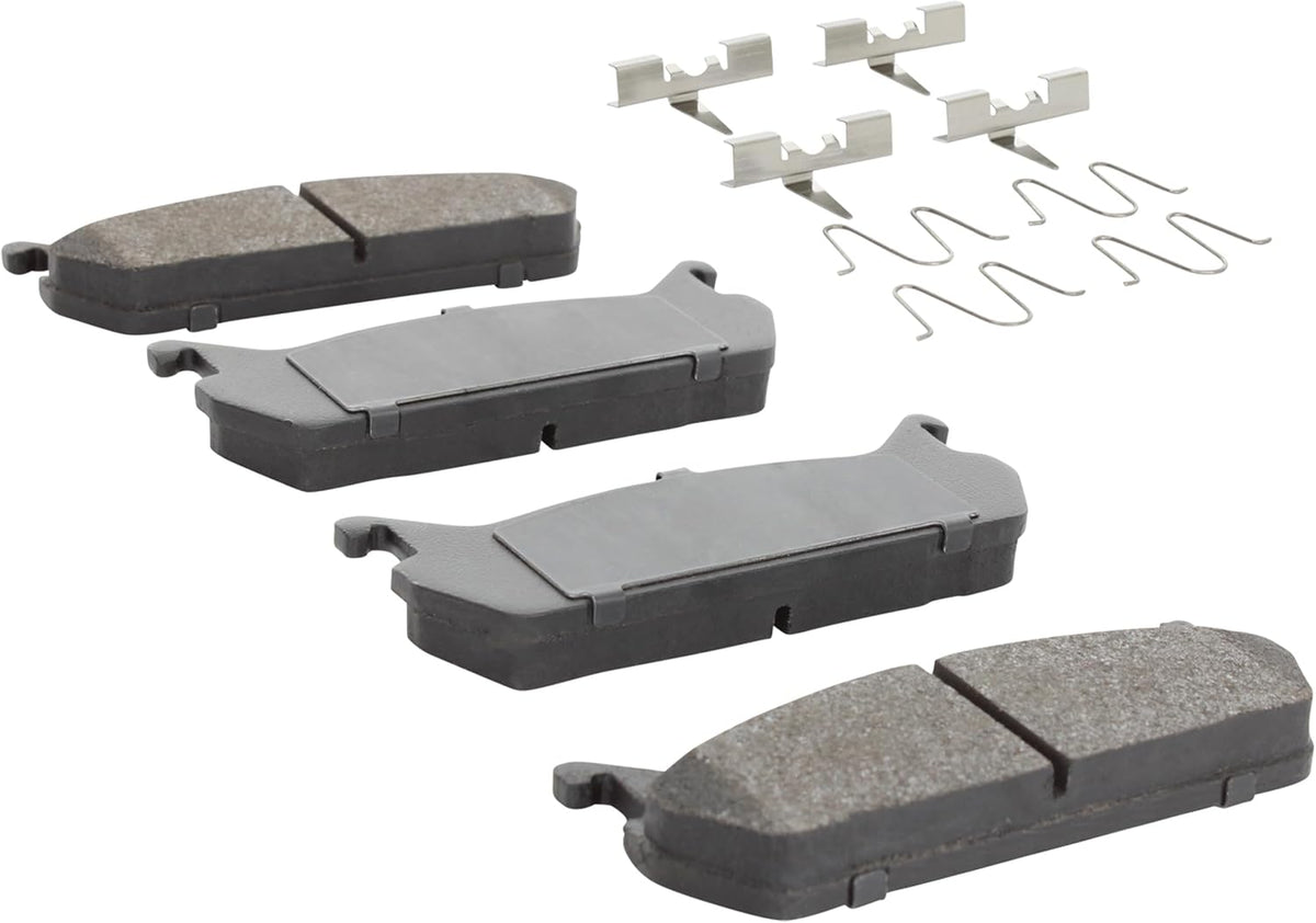 Premium Semi-Metallic Rear Brake Pads (1001-0458M) Replacement for Ford Escort 1996-1991, Mazda 323 1991-1990, Miata 1993-1990, Protege 1994-1990, Mercury Tracer 1996-1991