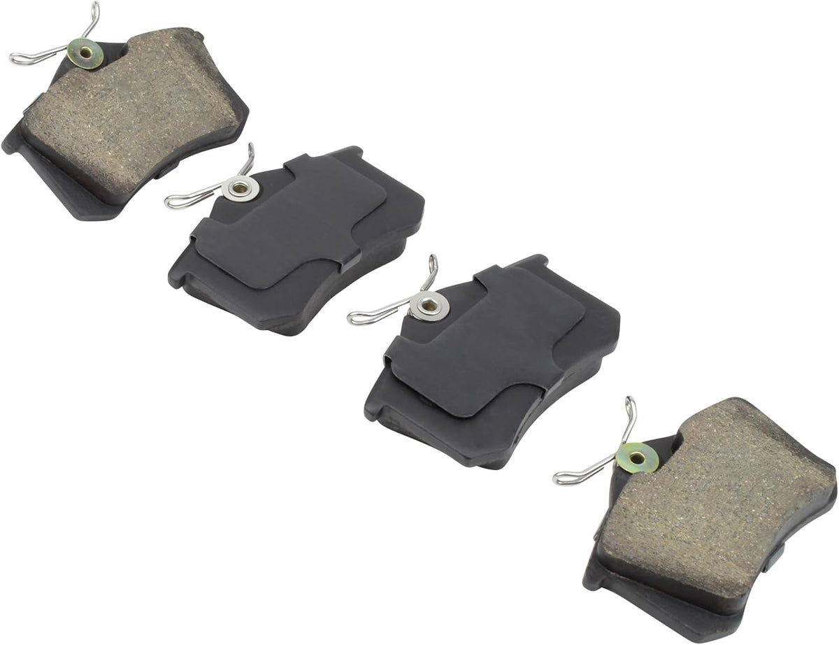 Premium Semi-Metallic Rear Brake Pads (1001-0340M) Compatible with 1986-2022 Audi/Volkswagen (A3/A4/A6/A8/Beetle/Golf/Jetta City/Passat/S3/S4/S6/S8/TT/TT Quattro & More)