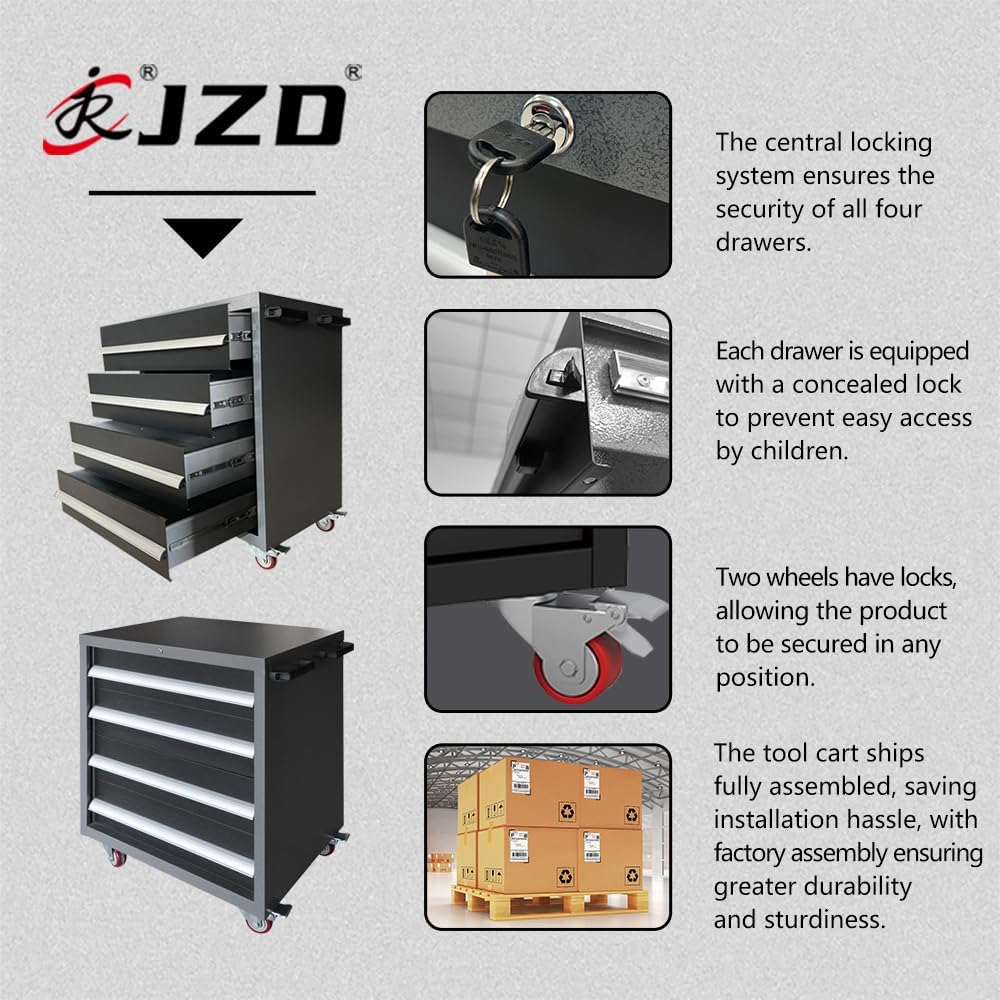 JZD Heavy Duty Metal Garage Shop Tool Storage Cabinet System, No Wall Mounting Needed, for Utility Room Pantry
