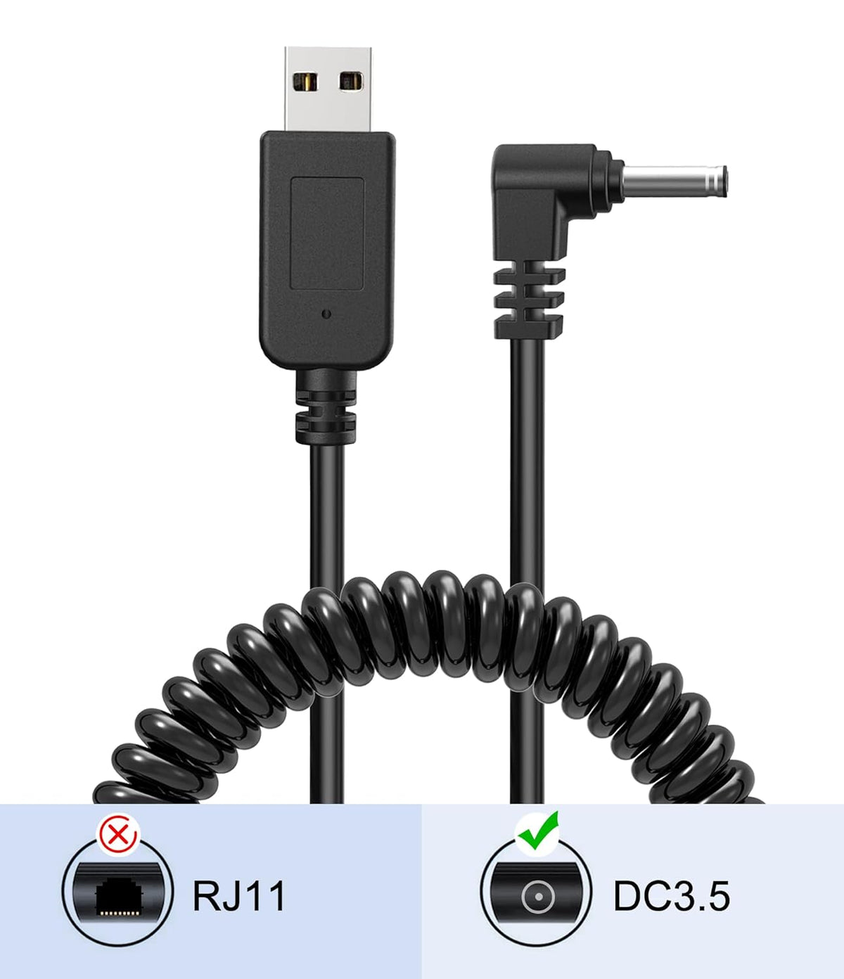 Radar Detector Cable with USB to DC3.5 Plug,Power Cable for Radar Detectors,USB 5V-12V Power Cable,for Cobr RAD 480i 350 380 DFR1 DFR3 DFR5 Whistler Radenso Pro M Radar Detector(DC3.5-6.56FT)