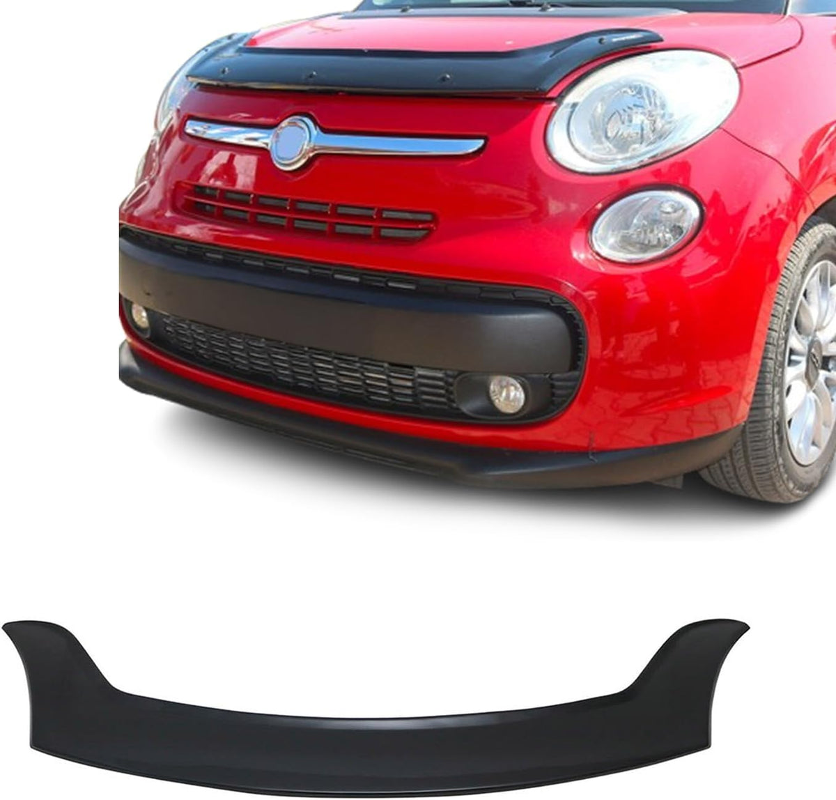 OMAC Front Bug Shield Hood Deflector Guard for Fiat 500L 2014-2020 Black Smoke