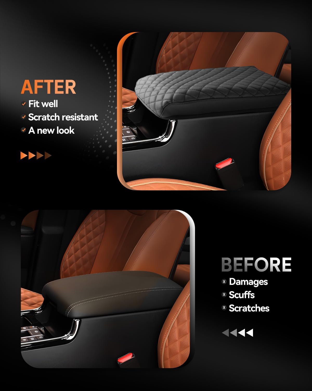 CDEFG for Kia Sorento MQ4 2021-2025 Center Console Cover Armrest Box Cover for 2022 2023 2024 2025 Sorento (LX, S, EX, SX,SX Prestige) Accessories Console Arm Rest Protector